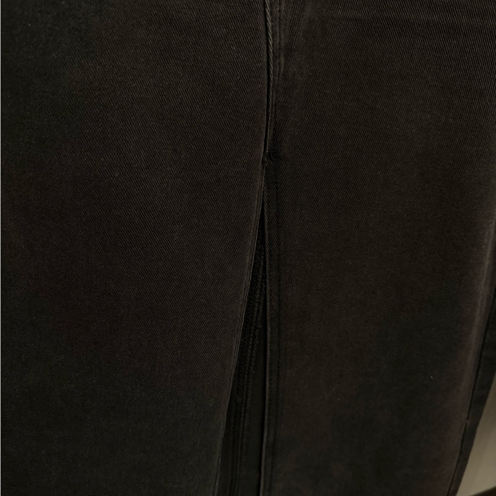Black Denim Maxi Skirt with Front Slit - Picture 6 of 6